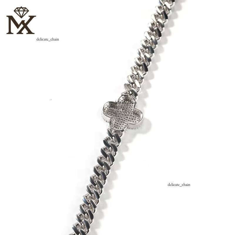 VVS Moissanite Hip Hop Style casual Four Leaf Clover Necklace Men and Women fashion Jewelry Accessories