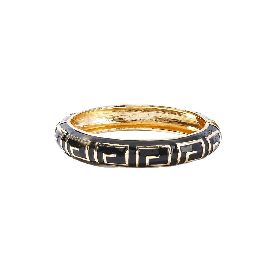 European and American Hot-Selling Retro Fashion Geometric Oil Drop Bracelet Enamel Color Glaze Large Version Women's High-End Versatile Jewelry