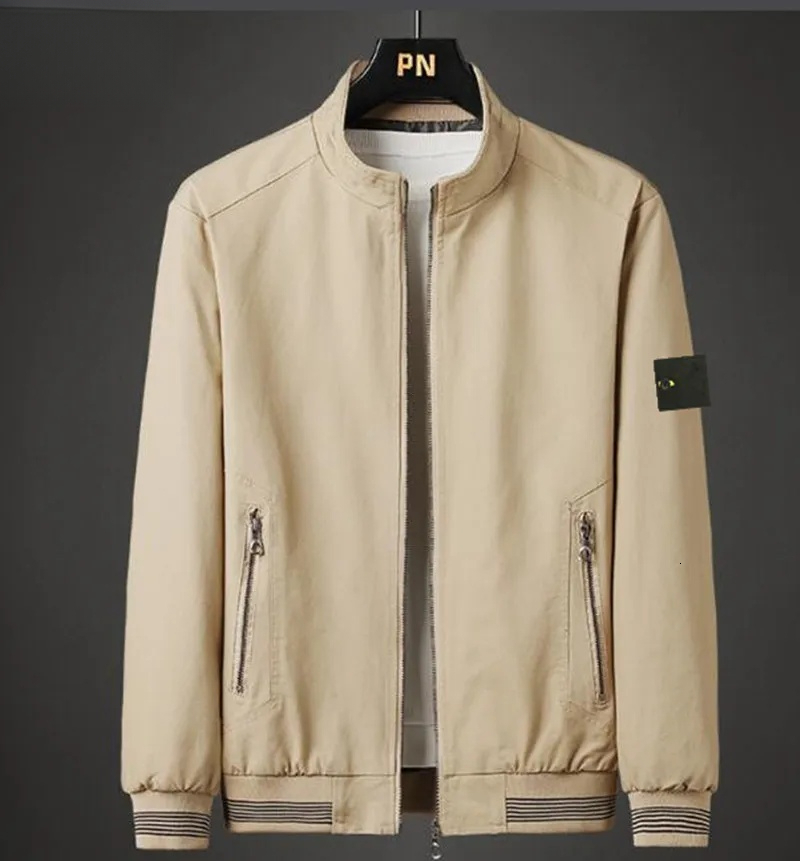 stone jacket cargo jumper Designer Men's Trench Coat with Zippered Detail Casual Sporty Style for Spring and Autumn men jackets
