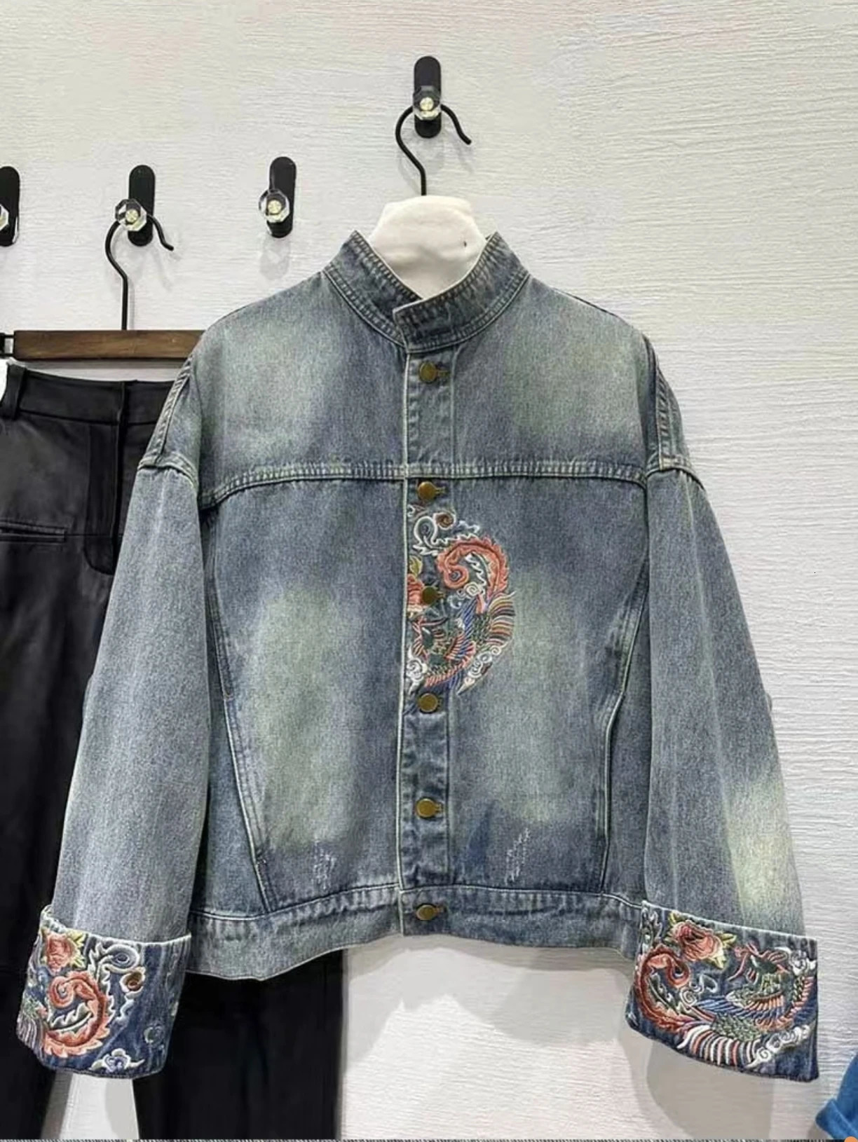 Spring Autumn Denim Coat blue Chinese Retro National Style y Jacket Women Fashion Loose 251231