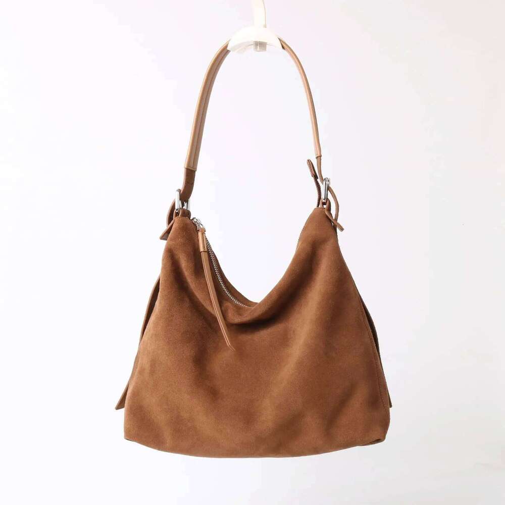 Suede Women's Tote Winter New Niche Design Frosted Cowhide Vintage Casual Bucket Fashion One-Shoulder Crossbody Bag Suotong251222