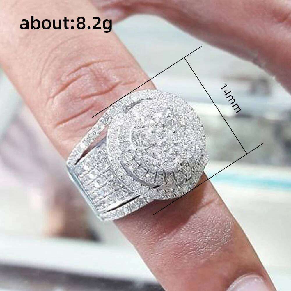 Huitan 2022 Wedding Trend Women Full Bling Iced Out AAA White Cubic Zircon Rings Luxury Fashion Engagement Jewelry Anillos