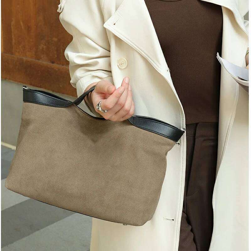 Autumn And Winter Women S Natural Suede Leather Bag Women S Luxury Bags Handbags Large Capacity Crossbody Shoulder Bags JINXIANGGUO TOTE
