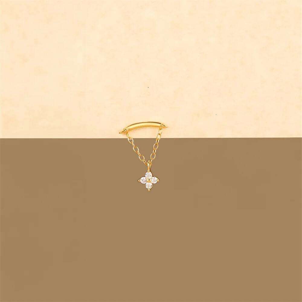 Aide 925 Sterlibg Silver Flat Zircon Stud Earrings For Women Cartilage Spiral Puncture Tassel Studs Lucky Flowers Jewelry Gift