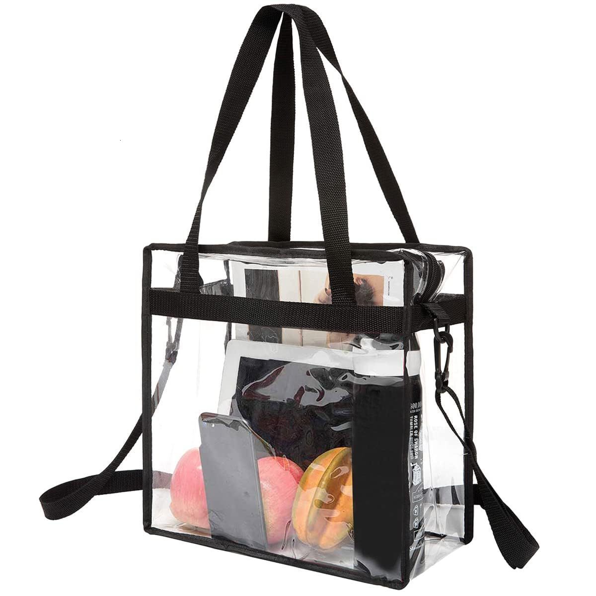 Wholesale Single Stadium Approved Transparent Handbag Zipper Crossbody Bag With Adjustable Shoulder Strap