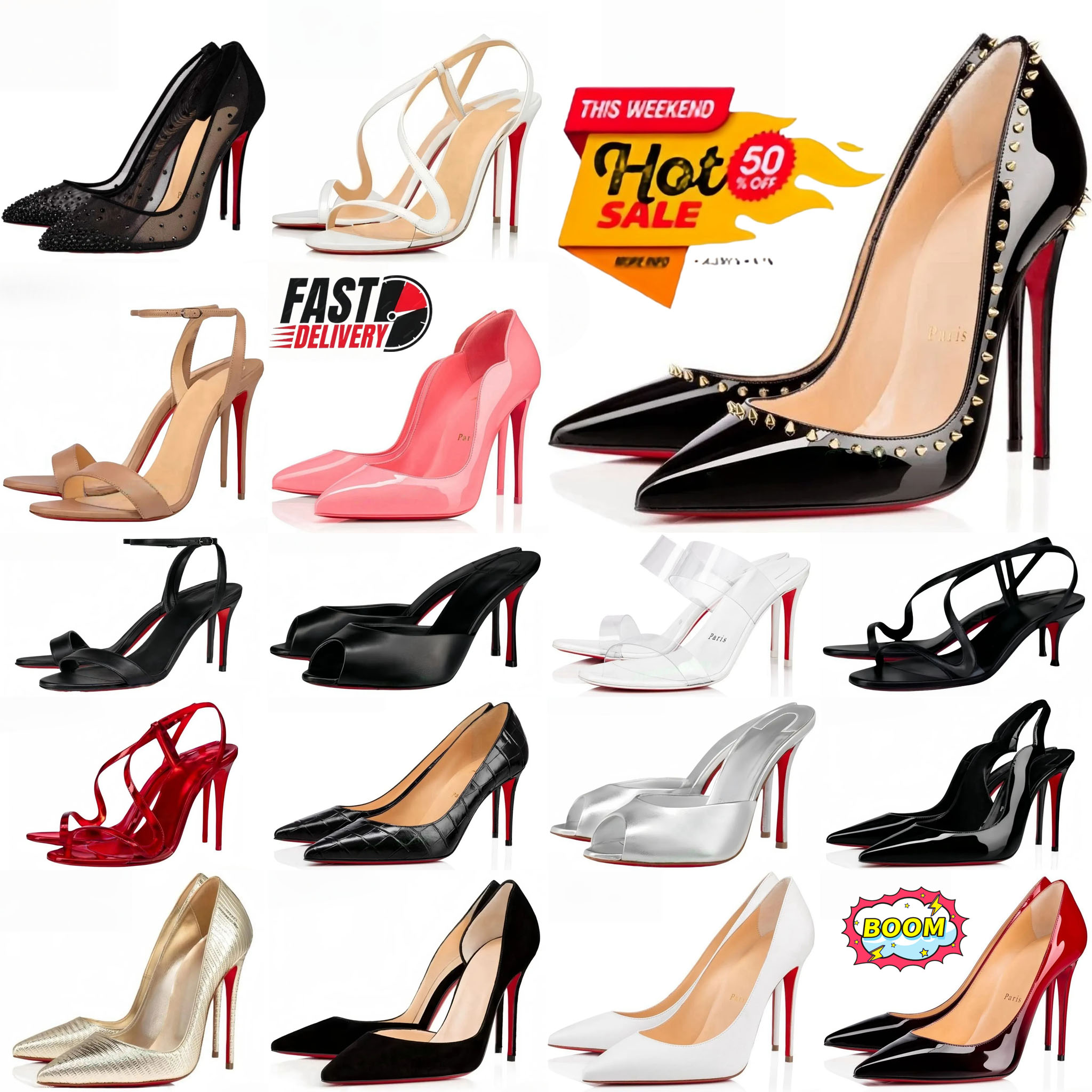 Heels Brand Designer Shoes Women's High Heels Red Shiny BottomShoes 6cm 8cm 10cm 12cm Stiletto Genuine Leather Woman Pumps with Dust Bag