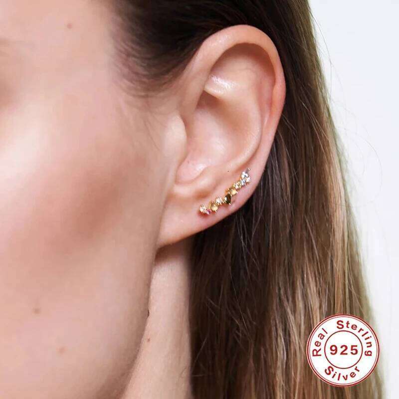 Aide 925 Sterling Silver Colors Hook Clip on Earrings for Women Zircon Climbing Ear Cuff Earring Fashion Fine Jewelry Gift