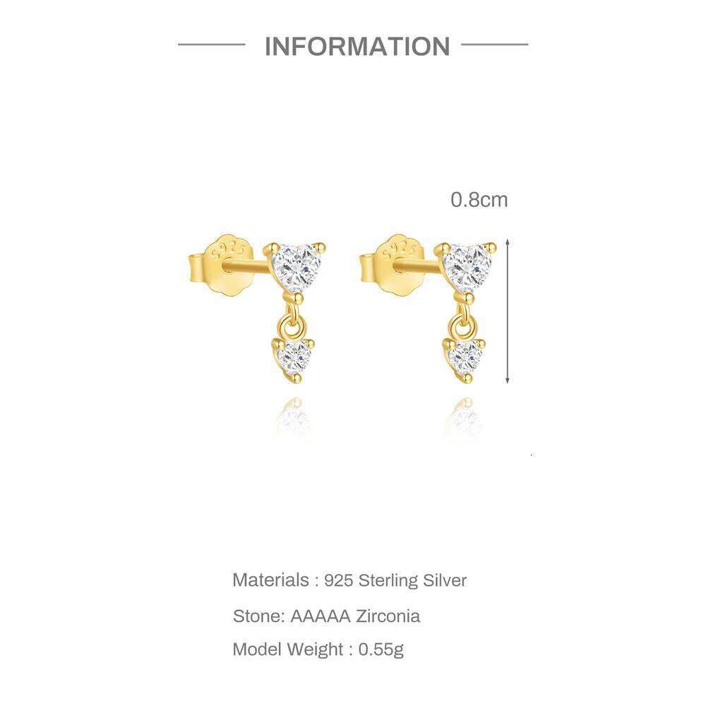 Aide Magical Star Moon Stud Earrings Europe Fashion 18K Gold Color Jewelry For Women Summer New Sterling Silver 925 Vintage Gift