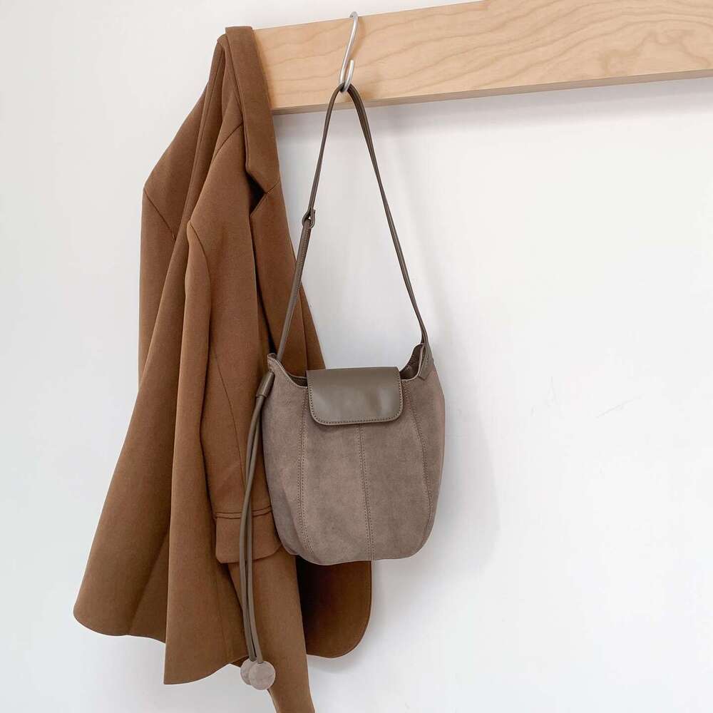 Hot-Selling Matte Pumpkin Autumn Winter New Fashion Soft Leather Lazy Style Niche High-End Feel Single Shoulder Crossbody Bag