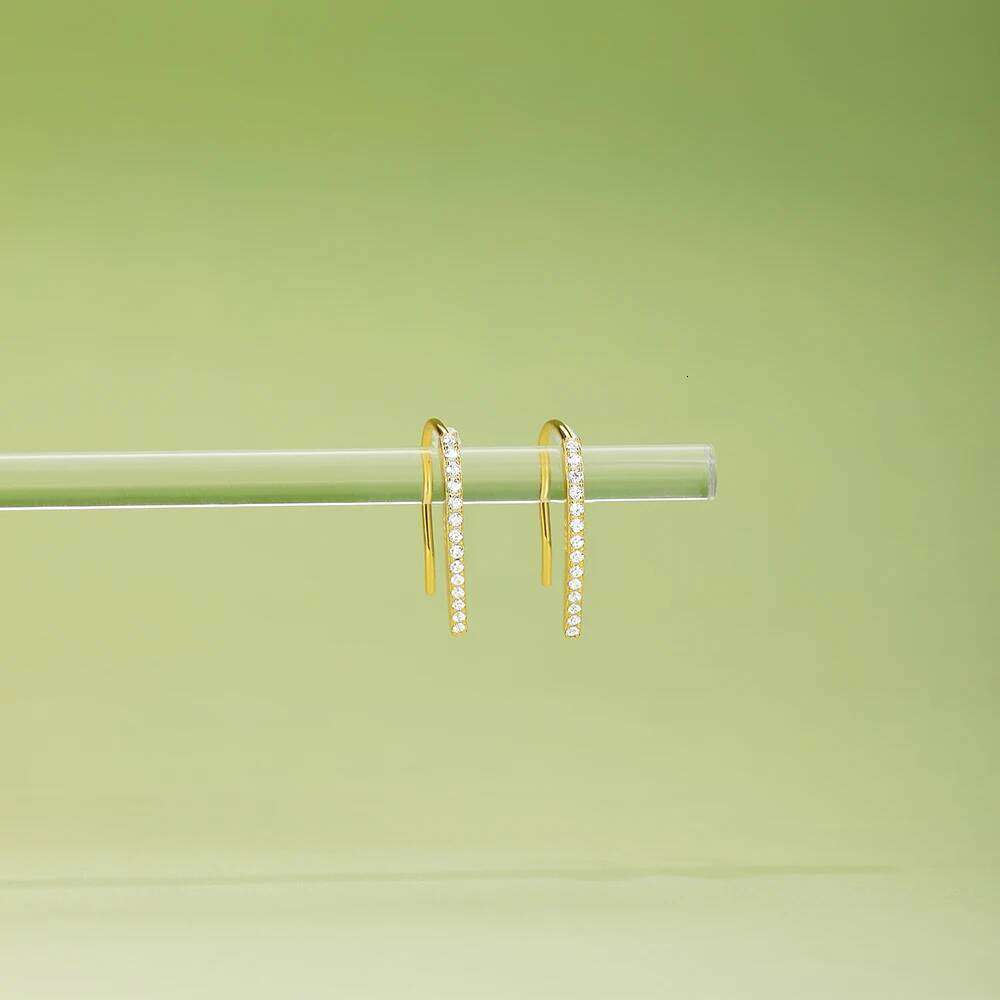 Aide 925 Sterling Silver Long Hook Clip on for Women Curved Climbing Ear Cuff Piercing Earrings Fashion Jewelry