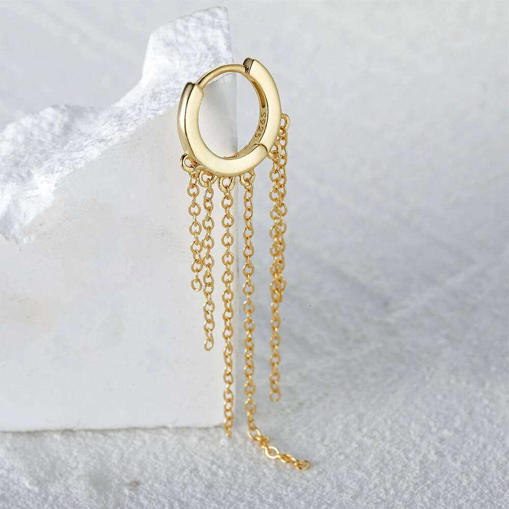 Aide 925 Sterling Silver Gorgeous Multi Long Chain Tassels Dangle Earrings For Women Luxurious 18K Gold Plated Party Jewelry