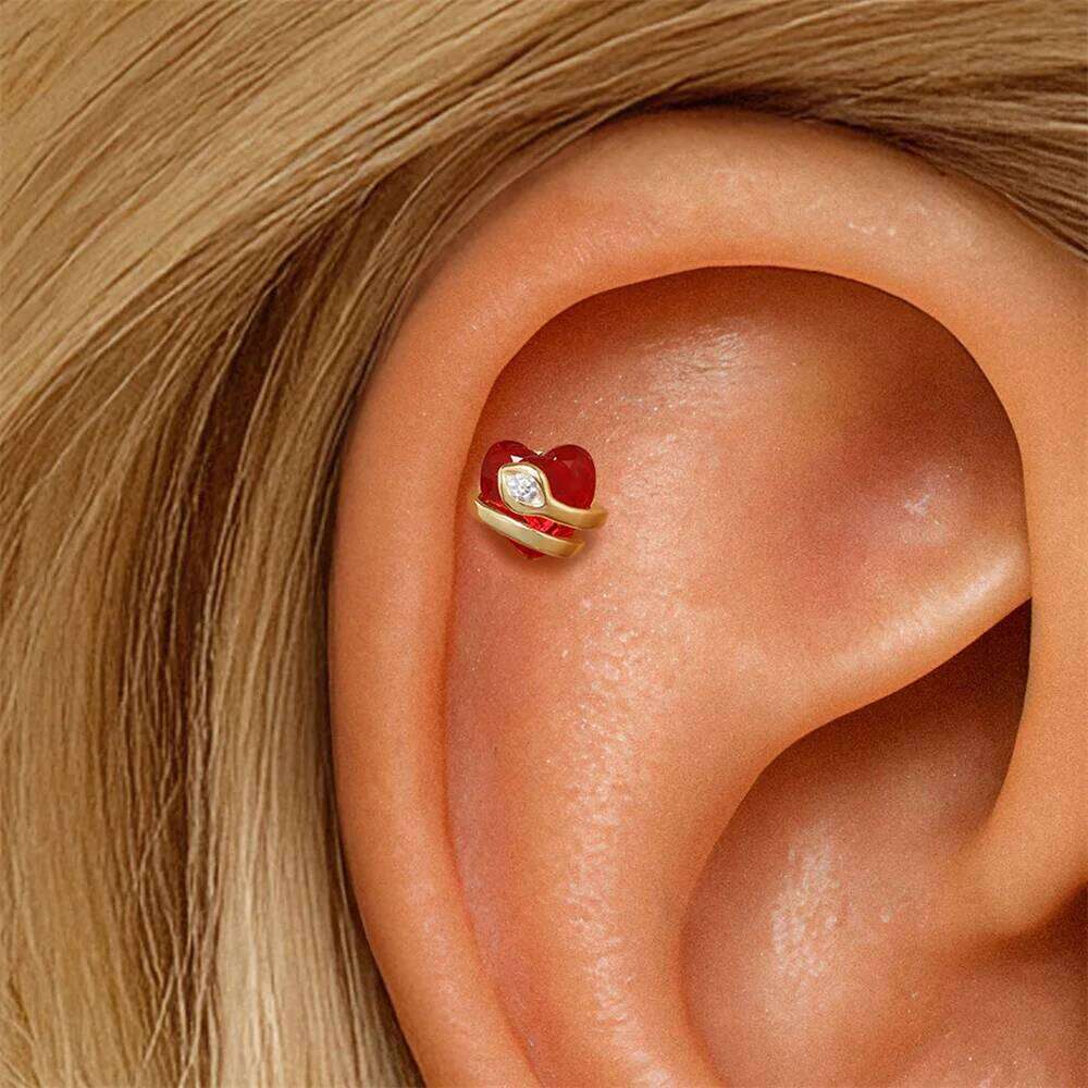 Aide 1piece 925 Sterling Silver Internal Spiral Puncture Stud For Girlfriend Oil Dripping Flat Back Piercing Earrings