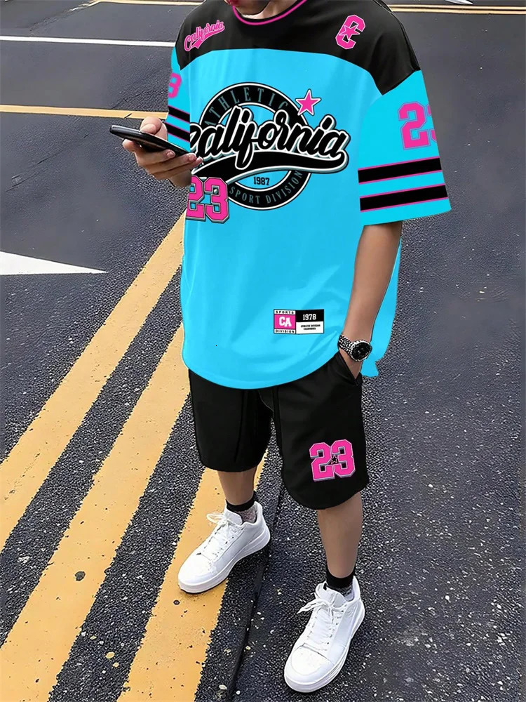 Summer Mens Set Size 23 Digital Print Street Casual Fashion Breathable And Comfortable Outdoor Sports 251230