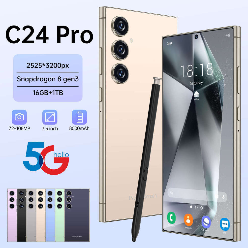 Famous brand cross-border exclusive intelligent 5G factory phone C24 Pro super large screen 16+1TB Android phone factory direct sales CKS