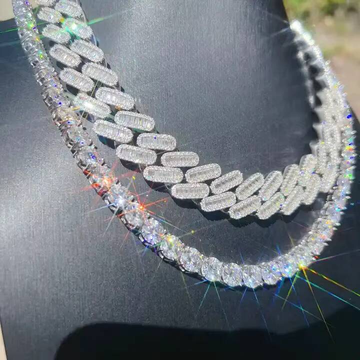 6mm Custom Necklace Fashion Hip Hop Jewelry Sterling Silver 925 Necklace With Vvs Moissanite Tennis Chain