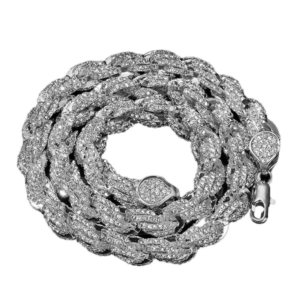 Mens 12MM Fully Iced Out Diamond Necklace with Hip Hop Style Miami Cuban Link Chain Gold Zinc Alloy Jewelry for Parties Gifts