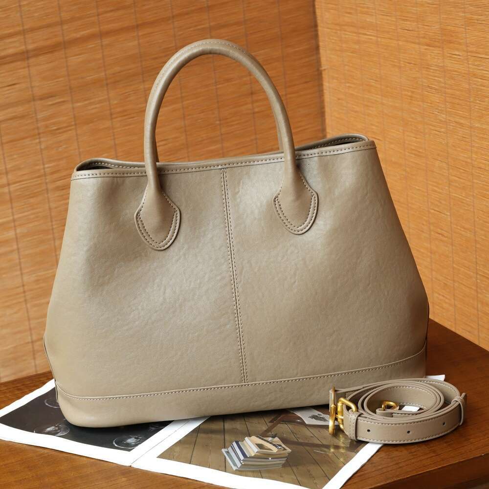 Luxury shoulder bag handbag Hobo top layer crystal vegetable tanned cowhide women's bag new retro crossbody versatile leather large capacity tote