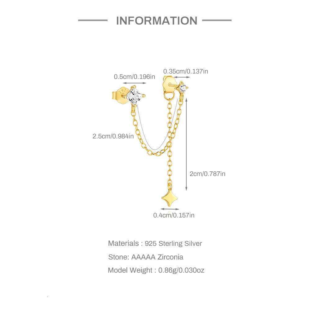 Aide Different Style Stud Earrings Tassels Earrin For Women 925 Sterling Silver DIY Punk Personality Puncture Ear Bone Jewel 1pc