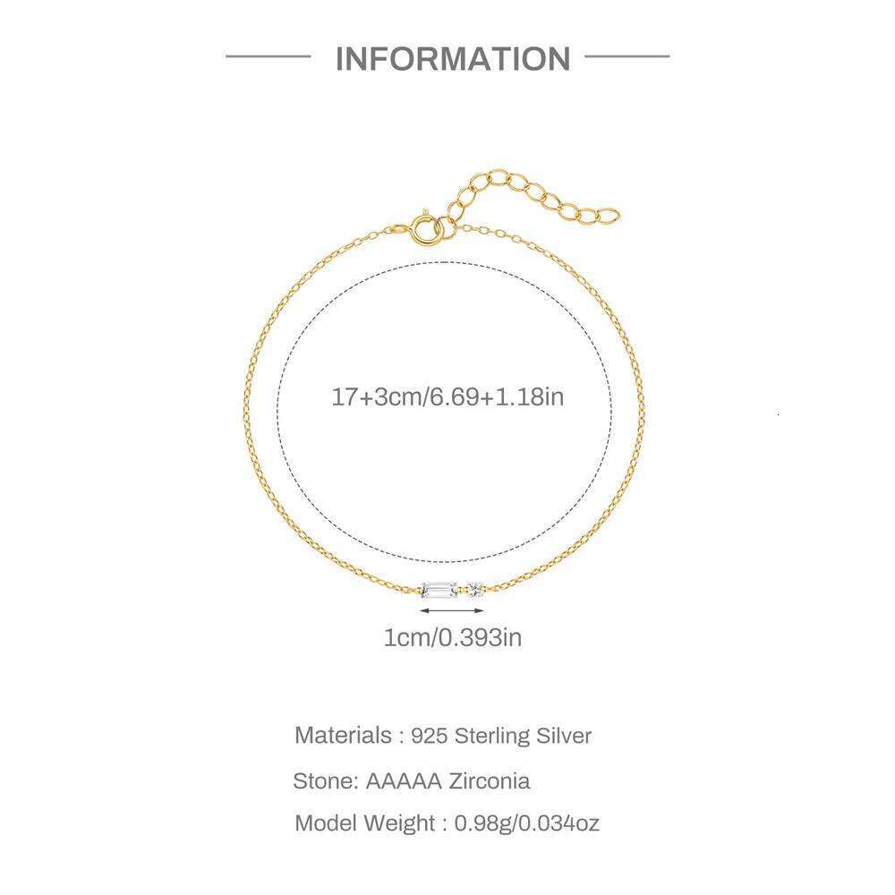 Aide 925 Sterling Silver Unique Zircon for Women Girls Gold Color Chain Bracelet Trendy Waterproof Fine Jewelry Pulsera