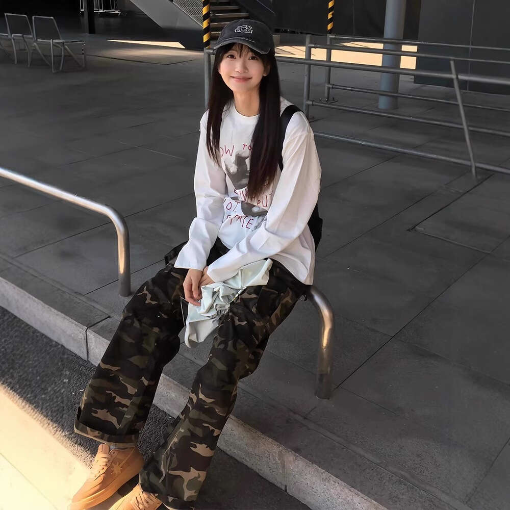 American Retro Style Inner Wear Women, Niche Color-Block T-Shirt, Autumn Thin Loose Base Shirt, Oversize Long Sleeve for Women