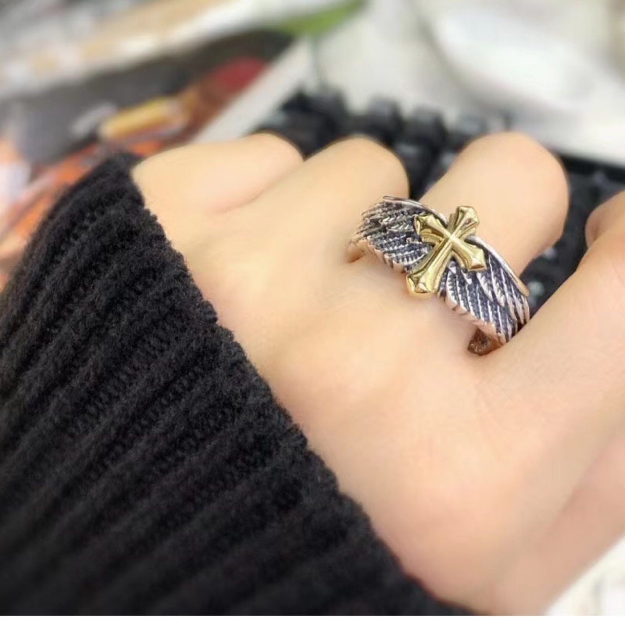 Luxury Brand Designer Jewelry New European And American Men's Hip-Hop Style Trendy Retro Temperament Ring Korean Version Ins Style National Trend