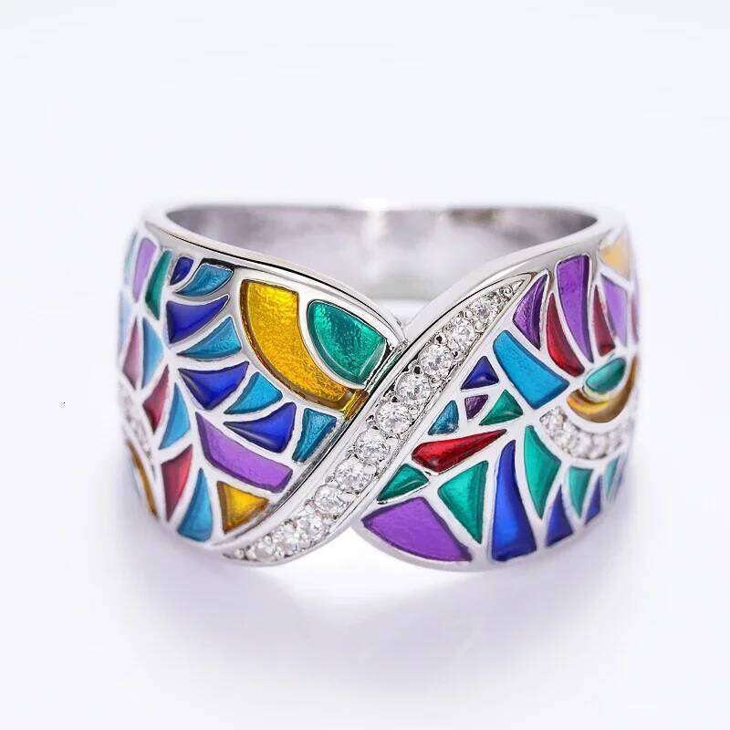 Huitan Novel Colorful Rings for Women Delicate Charming Shiny Finger Accessories Fashion Noble Creative Attractive Party Jewelry