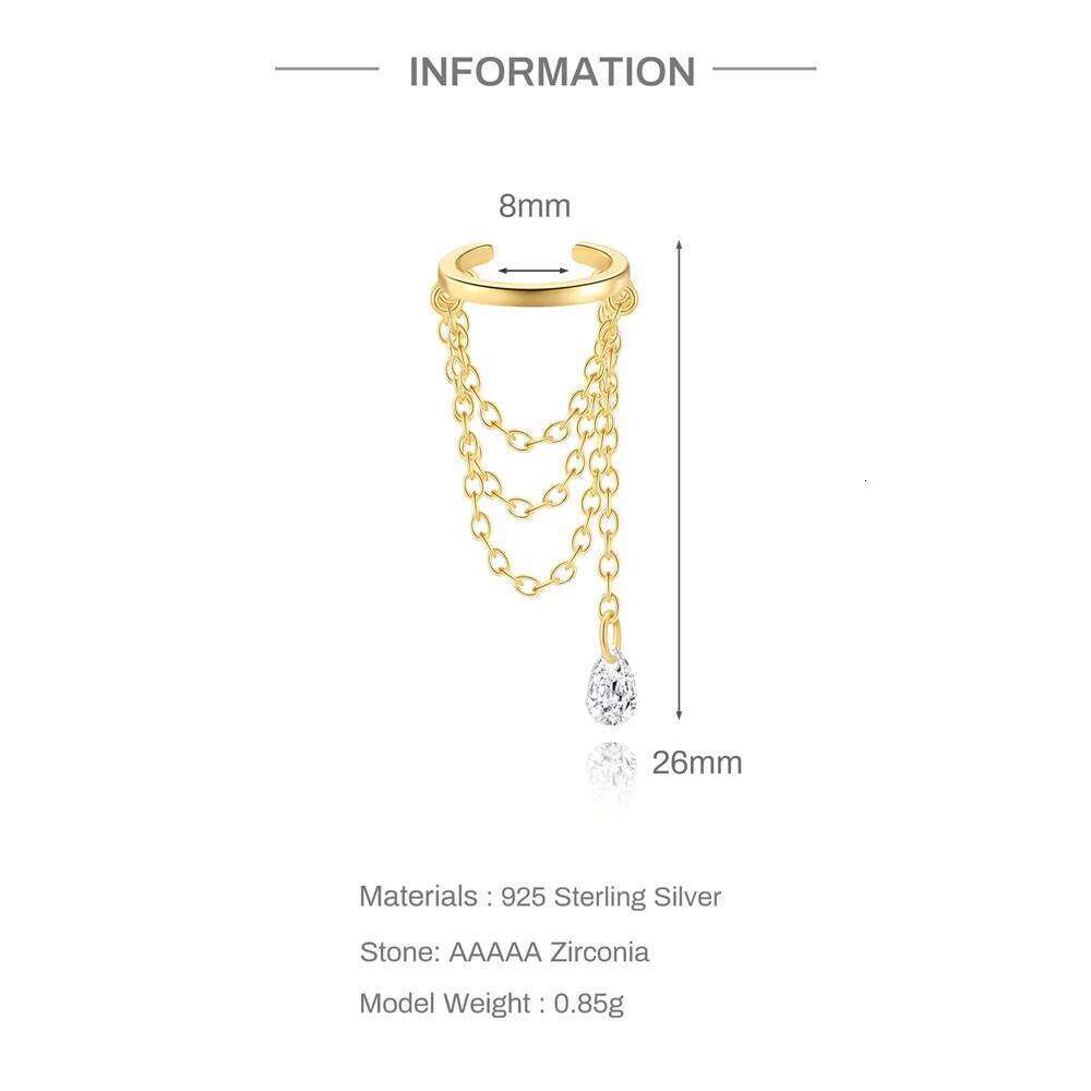 Aide 925 Sterling Silver Cartilage Earring Enamel Oil Drop Piercing Jewel for Women Helix Tragus Conch Chain Stud New Year Gift