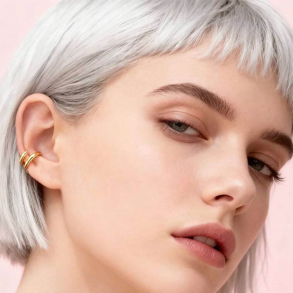 Aide 925 Sterling Silver Smooth Chunky C Shape Ear Cuffs For Women Gift Minimalist No Piercing Cartilage Versatile Clip Earrings