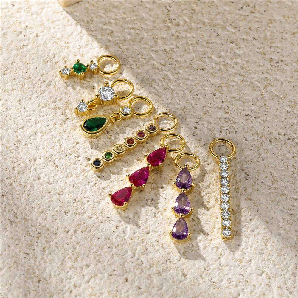 Aide 1piece 925 Sterling Silver DIY Earring Charms Pearl & Cubic Zirconia Pendant Accessories for Jewelry Making