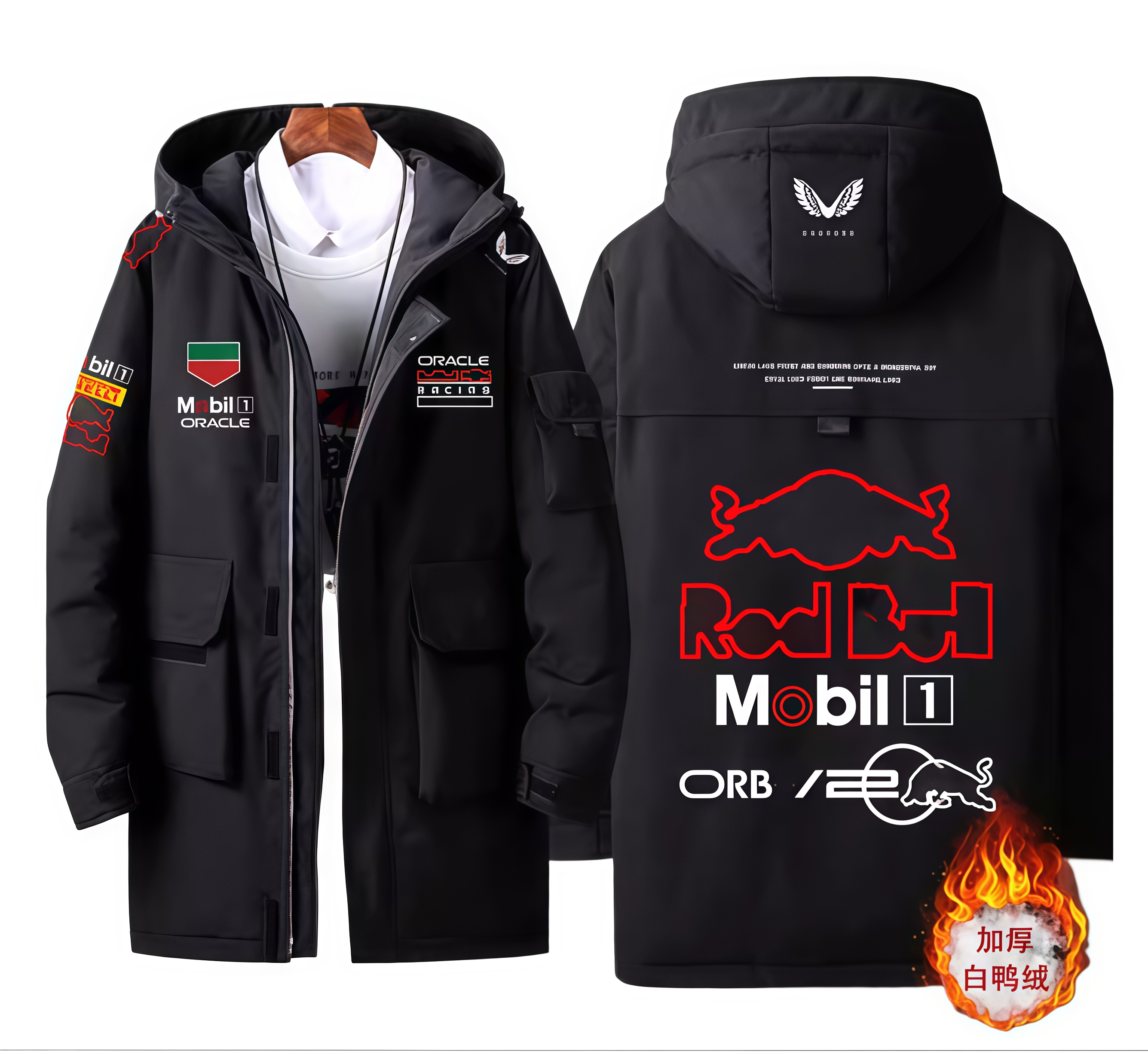 F12026 New Racing Duck Down Jacket with F1 Logo Winter Cotton-Lined Coat