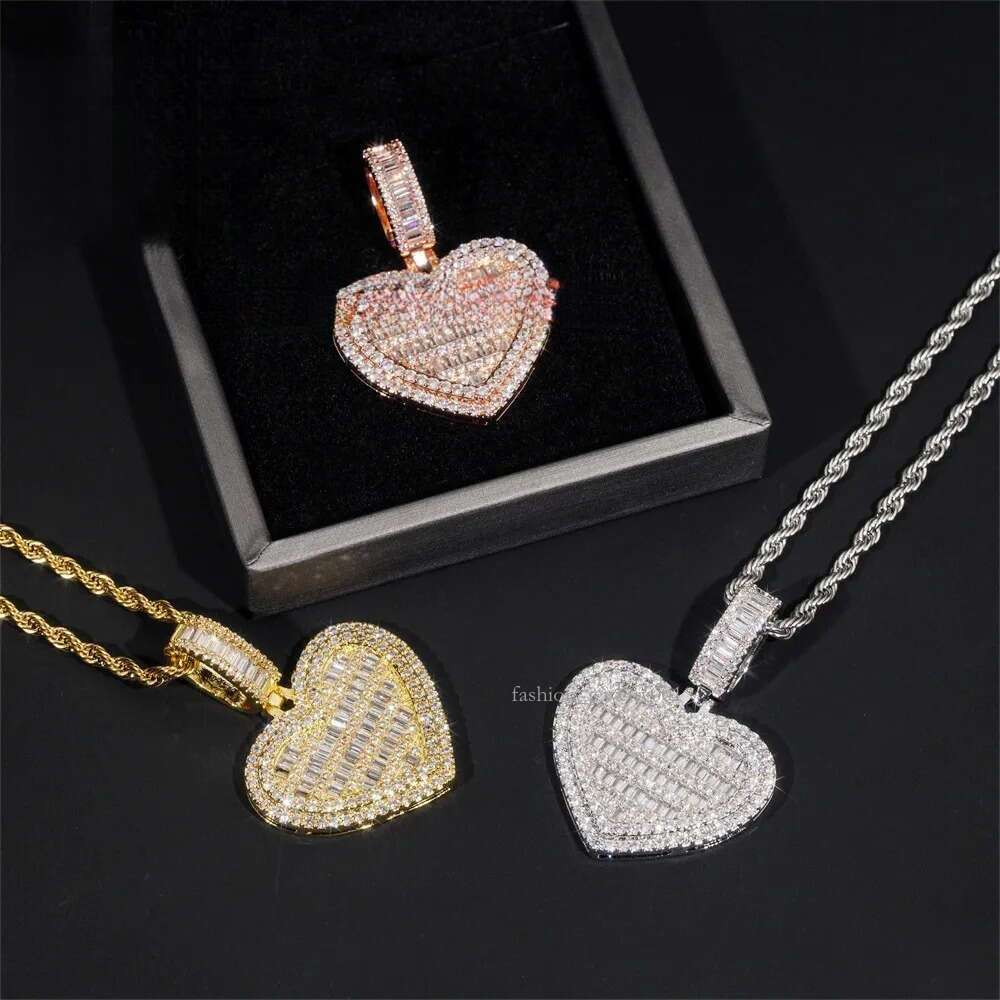 925 Silver VVS Moissanite T Square Full Diamond Love Pendant Fashion Cross-Border Jewelry Luxury Couple Necklace