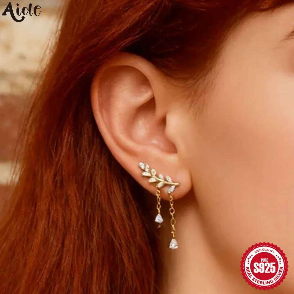 Aide Dainty Ear Climbers Earrings for Women 925 Sterling Silver Luxury Cuff Crawler Earings Bride Wedding Jewelry Gift