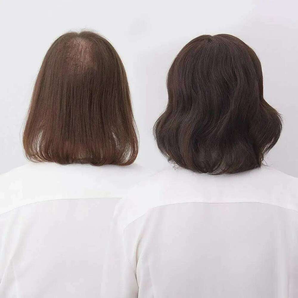 VeSunny Toppers Mono Base Topper 100% Real Hand Made Toupee with 4 Clips 13*13 cm 12-18" Human Hair