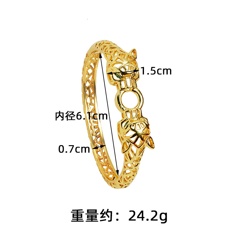 Luxury Brand Designer Jewelry Vietnamese Gold-Plated Bracelet European And American Style Exaggerated Hollow Leopard Head Buckle Bracelet For Women Li