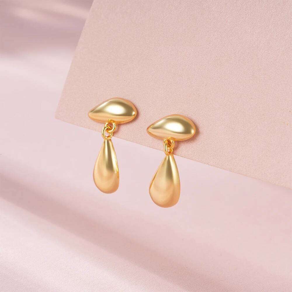 Aide 925 Sterling Silver Irregular Water Drop Smooth Vintage Stud Earrings For Women K Gold Elegant Fine Jewelry Party Chic Gift