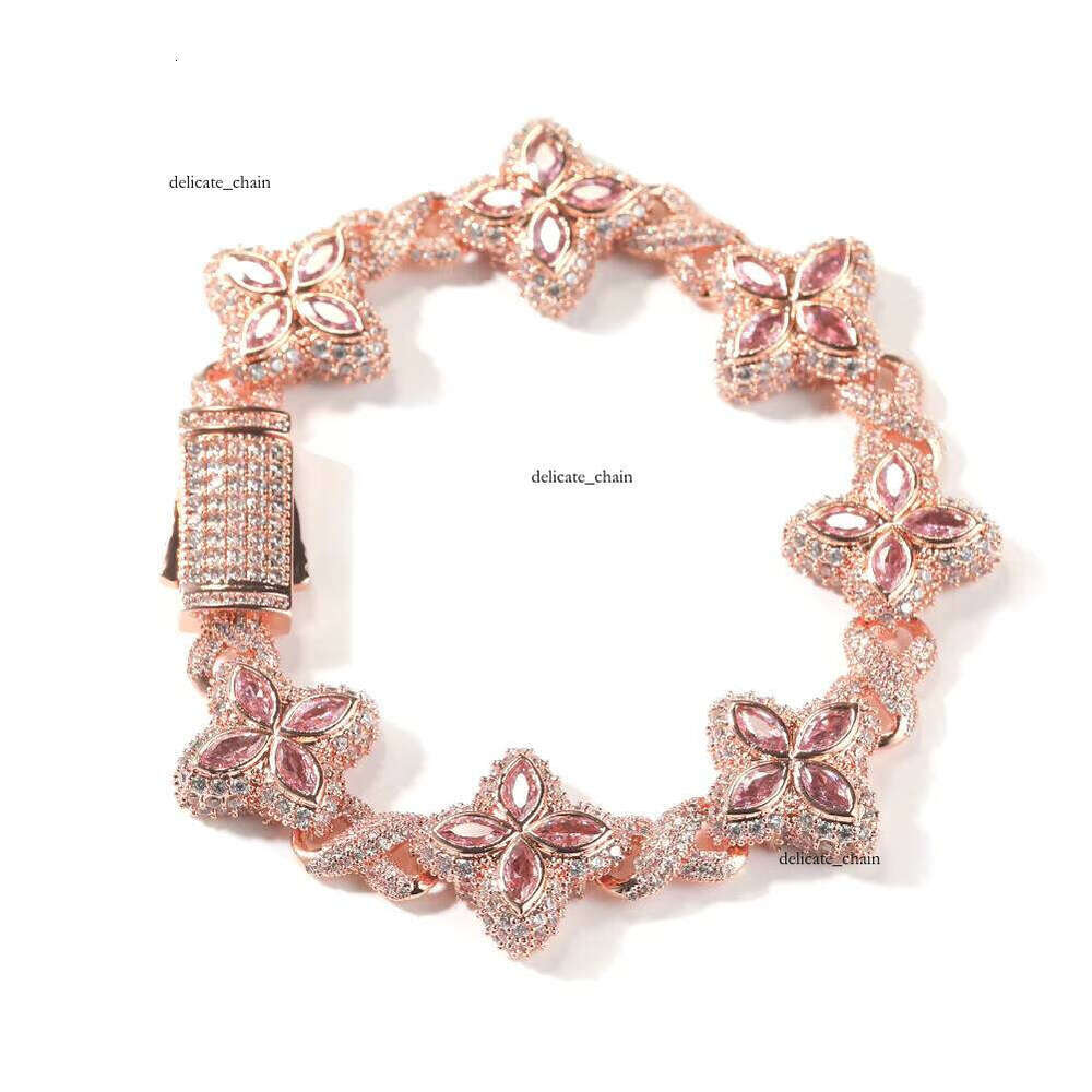 VVS Moissanite Hot Sale Multi-Color Options Infinity Chain Green Blue Black Gemstone Trendy Clover Flower Summer Boutique Jewelry Unisex Necklace