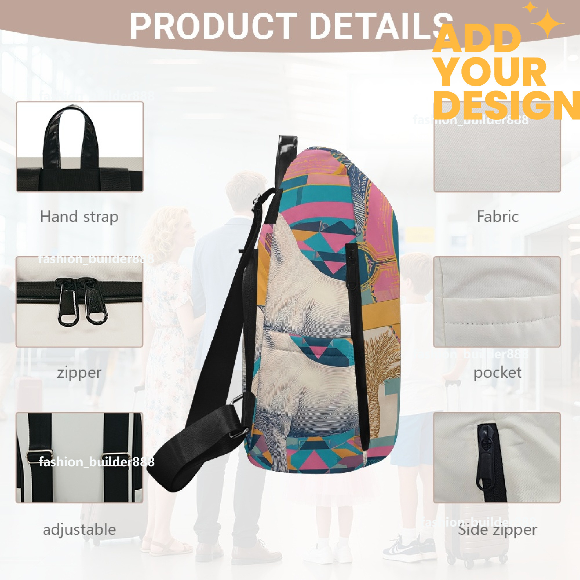 Custom H Designer Fashion Anti Theft Backpack Luxury Horse Pattern Unisex Full Print Backpack Laptop Bag Travel Bag H34