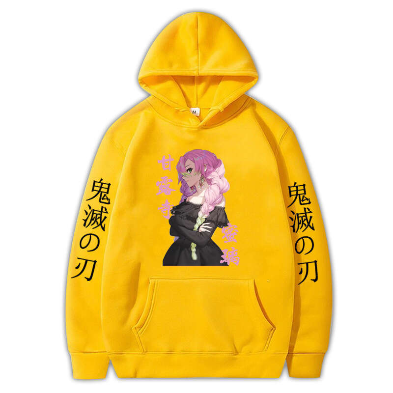 Pullover Hoodie Printed Sweatshirt Anime Demon Slayer Insect Pillar Merchandise Autumn Winter Fleece Hooded Sweatshirt Fashion Couple Style