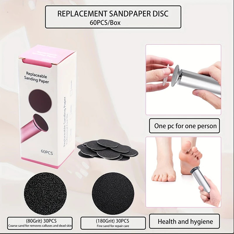 Electric Foot Callus Remover Electric Pedicure Machine Adjustable Speed with 60 Pieces Replacement Sandpaper Foot Pedicure 251231
