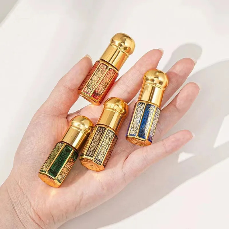 10/30/50pcs 3/6/12ml Colored Glass Perfume Bottle Roll-on Bottle Attar Oil Bottle Essential Oil Bottle With Roller/Dropper Stick 251230