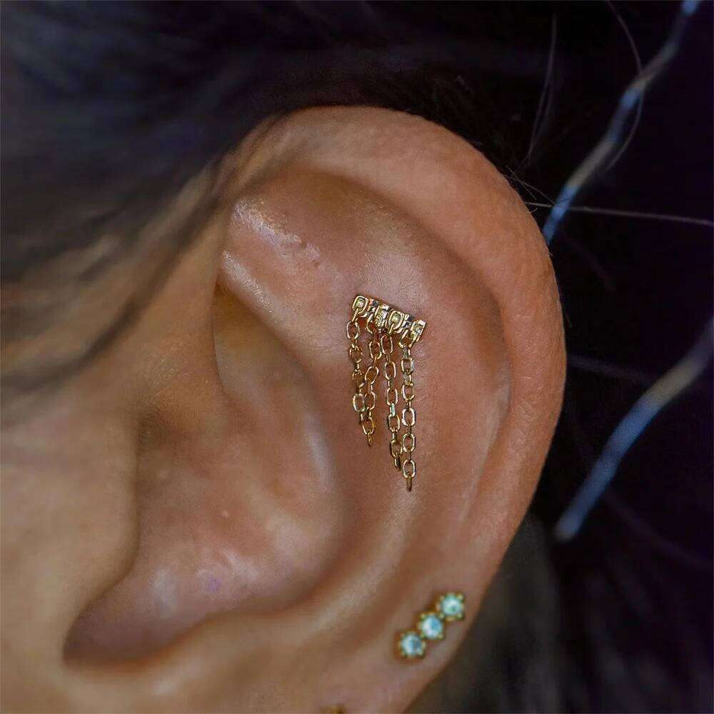 Aide Star Bow Earrings 925 Sterling Silver Multi-layer Chain Wedding Party Ear Studs Gift For Mom Daughter Christmas Pendientes