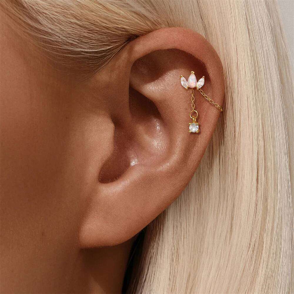 AIDE DIY Charms 925 Sterling Silver Spare Parts Chains Part For Earring Piercing Hoop Drops Studs Jewelry Gift Pendientes 1pc