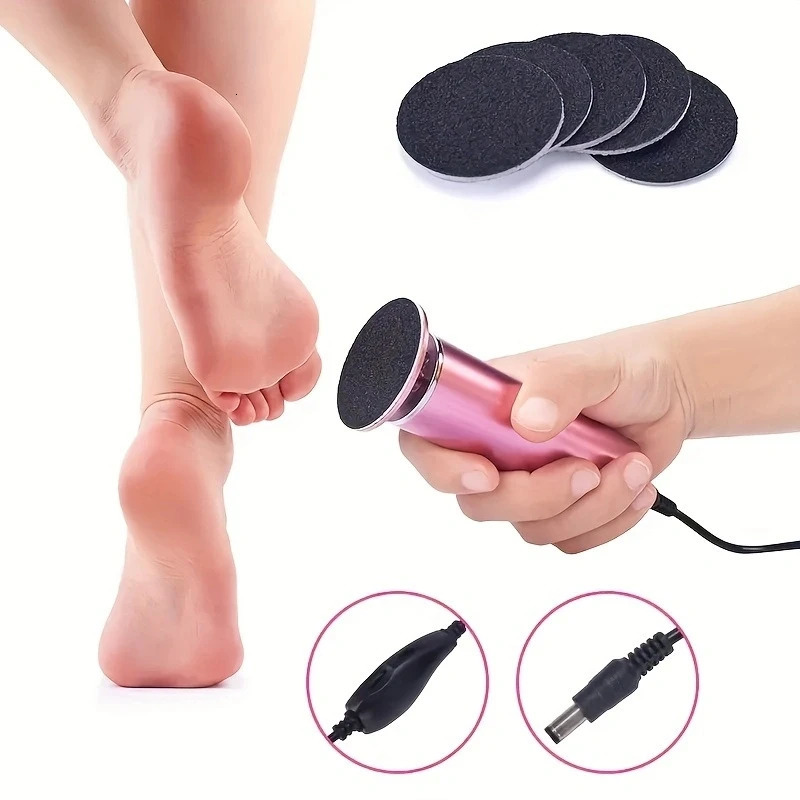 Electronic foot file pedicure sander for removing dead skin electric callus remover with 60pcs replacement sandpaper disc 251231