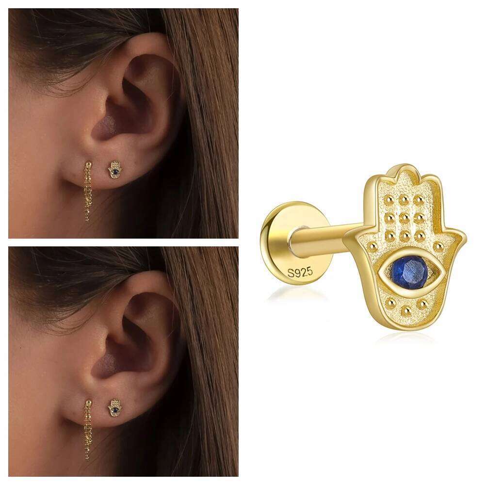 Aide 925 Sterling Silver New Trendy Tragus Cartilage Piercing Earrings For Women Gift Clear CZ Zircon Dragonfly Labret Stud