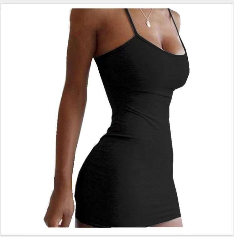 Foreign Trade Spring Summer Women's European and American Nightclub Bodycon Sexy Strap Outdoor Beach Dress
