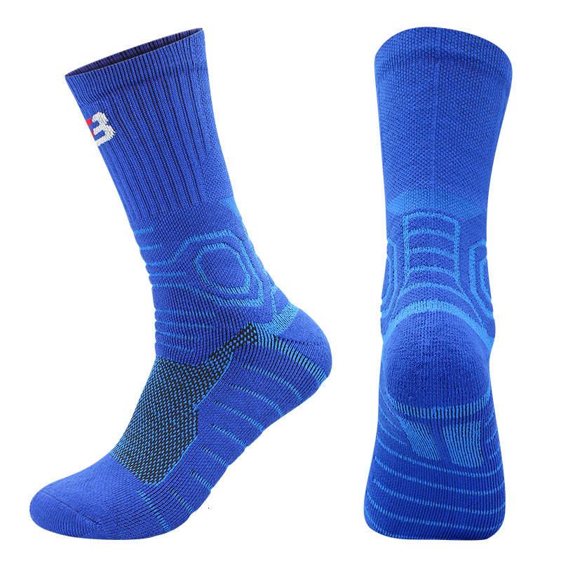 Elite Basketball Socks Practical Thickened Towel Bottom Wear-Resistant Sweat-Absorbent Non-Slip Running Mid-Length High-Top Sports Socks For Men