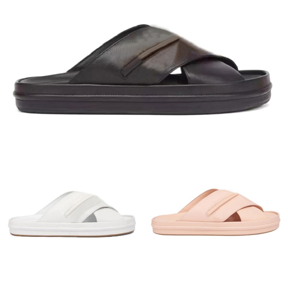 35-45 Luxury Slippers For Men Women Fashion Designer Sandals Flat Slides Black White Pink Colorful Canvas Leather Letters Lady Summer Casual Trend Flip Flops Scuffs