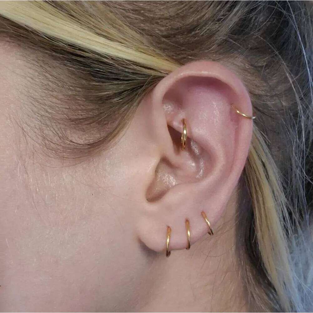 Aide 1piece 925 Sterling Silver Piercing Hoop For Women Men 6/7/8/9/10mm Clicker Earring Nose Rings Lip Ring Jewelry