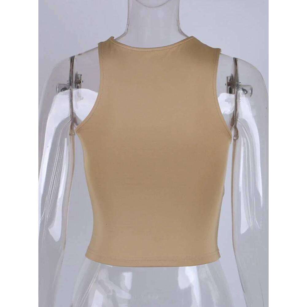 Cut Out Sexy Crop Off Shoulder Solid 2024 Skinny Sport Short Women Tank Irregular Summer Tube Tops