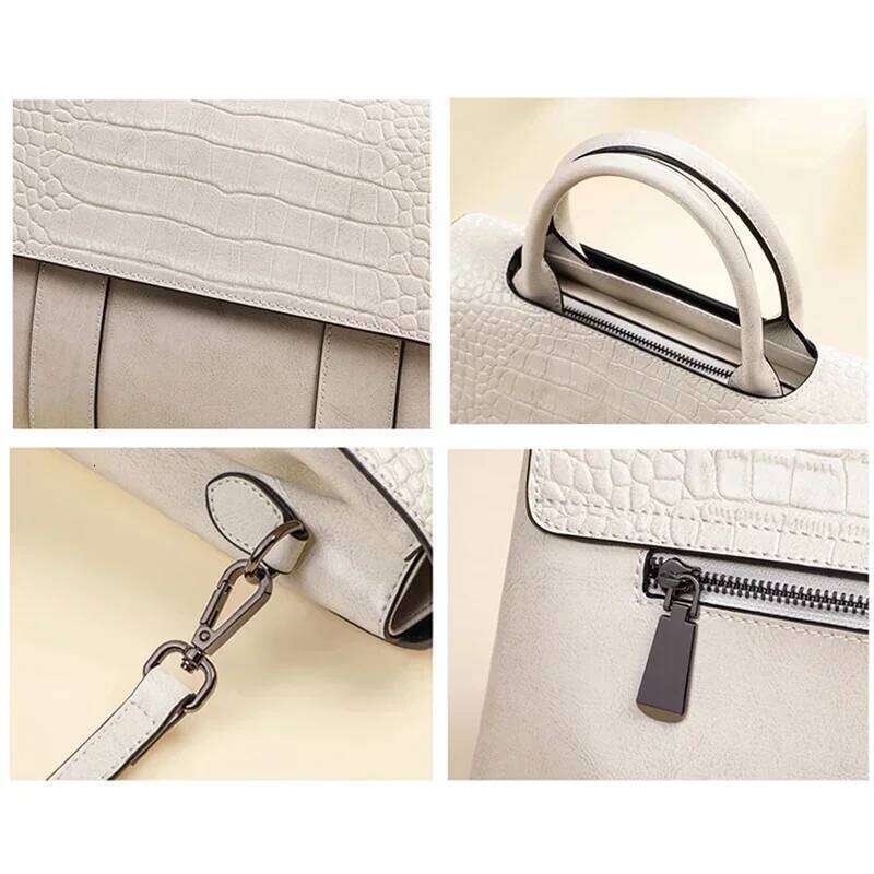 Women S Cow Real Leather Crossbody Bag Female Cowhide Luxury Shoulder Bags Ladies Casual Retro Large Capacity Handbag JINXIANGGUO TOTE